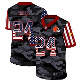 Nike Cleveland Browns 24 Nick Chubb Camo 2020 USA Flag Salute to Service Limited Jersey zhua,baseball caps,new era cap wholesale,wholesale hats